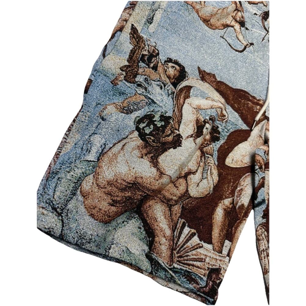 Rebel Vengeance Tapestry Shirt & Shorts Set Mens L Renaissance Angel Cherub Art - Picture 5 of 8